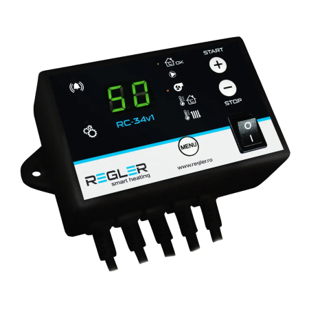 Controler centrala pe lemne/carbune REGLER RC 34v1, comanda pompa IC si ventilator [1]