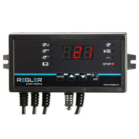Termostate / Controlere / Automatizari - Controler centrala REGLER RC-36v1, comanda pompa si ventilator, conexiune termostat