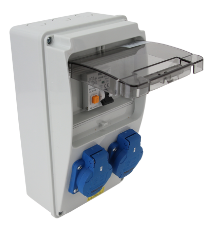 Cutie de distributie cu protectie RCBO, 2×SCHUKO - Tracon TDB02-6MV [1]