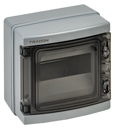 Cutii de distributie - Cutie de distributie PT 8 module, usa transparenta, IP65, 1000VAC / 1500VDC - Tracon EDFKIP65N81
