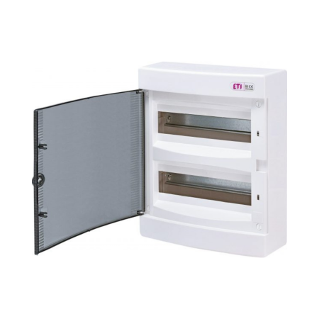 Cutii si tablouri electrice de distributie - Cutie distribuție aparentă ETI ECT24PT 24 module, IP40, ușă transparentă, tablou modular interior