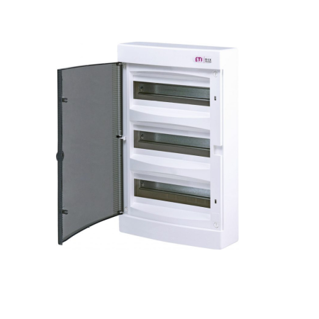 Cutii si tablouri electrice de distributie - Cutie distribuție aparentă ETI ECT36PT 36 module, IP40, ușă transparentă, tablou modular interior
