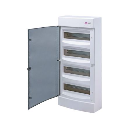 Cutii si tablouri electrice de distributie - Cutie distributie aparenta ETI ECT48PT 48 module IP40 usa transparenta