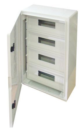 Cutii de distributie - Cutie distributie modulara din material plastic 4x17 module, IP65 IK10 1000V AC/DC - Tracon TME604020M