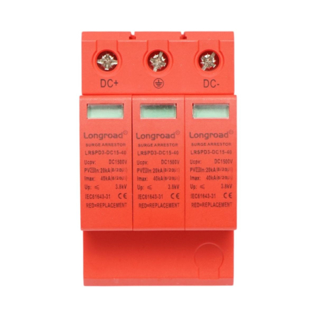 Descarcator de supratensiune cu semnalizare pentru sisteme fotovoltaice DC, 3P, tip C, 1500 VDC - Longroad BK77748 [1]