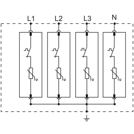 Descarcator de supratensiune T1+T2 elem. mod. inlocuibil, AC 4P 20kA 400V - Tracon ESPD1+2-12.5-4P [3]