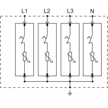 Descarcator de supratensiune T2 AC elem. mod. inlocuibil Imax 70kA 4P 400V - Tracon ESPD2-70-4P [3]