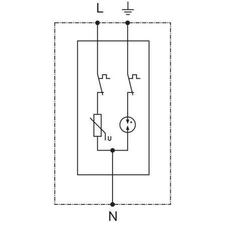 Descarcator de supratensiune T2+T3 integrat AC 1+1P 40kA 230V - Tracon ESPD2+3-40-1+1P [3]