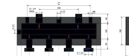Distribuitor cu butelie de egalizare incorporata 2 cai [1]