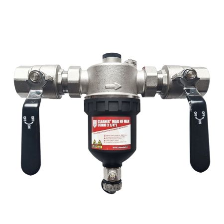 Filtru antimagnetită Cleanex MAG HF Max 1 1/4" FI – alamă nichelată pentru pompă de căldură [1]