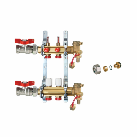 Distribuitoare - Kit distribuitor fara grup de pompare, 1" x 3/4"E x(18x2,0) - 2 CIRCUITE, GIACOMINI