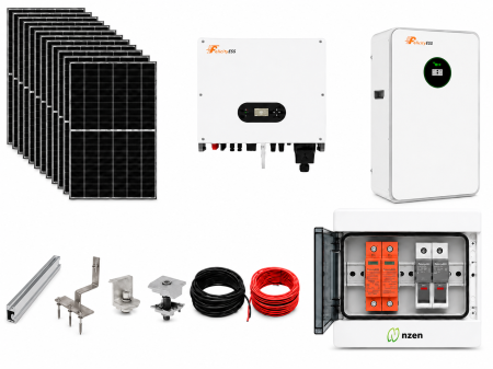 KIT-URI PANOURI FOTOVOLTAICE COMPLETE - Kit fotovoltaic hibrid Felicity Solar 5kW cu baterie 11.8kWh si 12 panouri