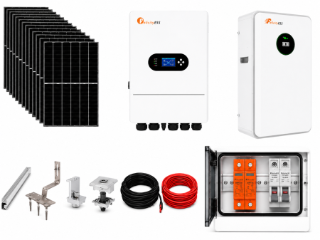 KIT-URI PANOURI FOTOVOLTAICE COMPLETE - Kit fotovoltaic hibrid Felicity Solar 8kW cu baterie 11.8kWh si 18 panouri