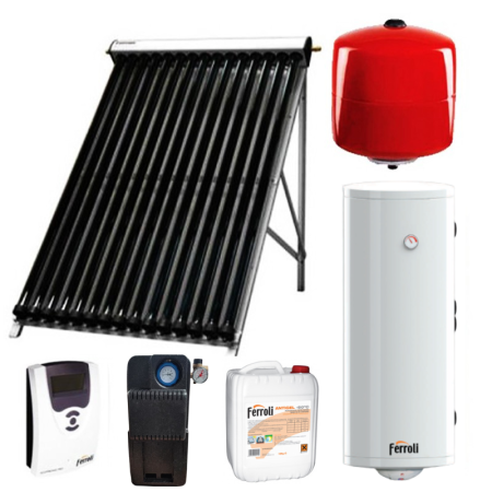 Panouri solare termice - Kit panou solar apa calda Ferroli Ecotube New 20 tuburi boiler 150L