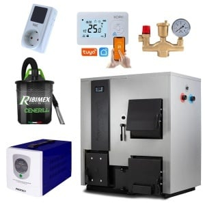 Cazane mixte lemn/peleti - Pachet centrală mixtă Termax Combo 35 kW pe lemn și peleți, cu automatizare și accesorii