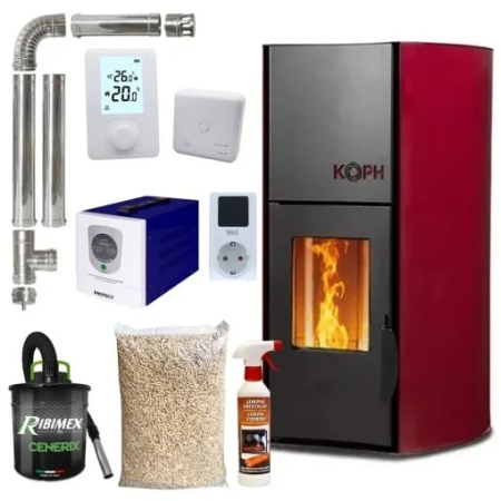 Termoseminee - Pachet termosemineu KOPH PM 18 kW cu sursă 700 W, buncăr 15 kg, Bordo