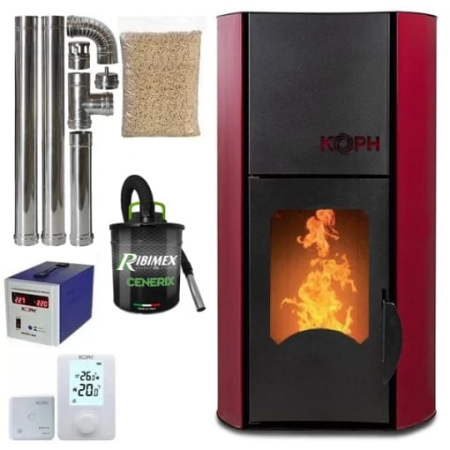 Incalzire - Pachet termosemineu pe peleți KOPH PM 30 kW cu pompă și vas expansiune integrate, bordo