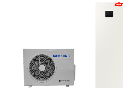 Monobloc cu boiler incorporat - Samsung ClimateHub Monobloc R32 All-in-One – boiler 200L, încălzire/răcire/ACM