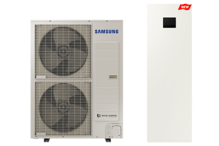 Monobloc cu boiler incorporat - Samsung ClimateHub Monobloc R32 All-in-One – boiler 200L, încălzire/răcire/ACM