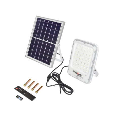 Proiector LED + panou solar - Proiector LED solar 100W cu panou 12W si telecomanda BK87438