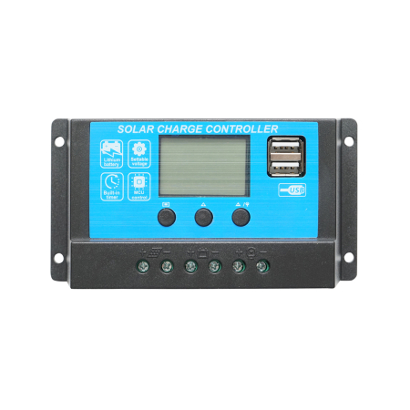 Stabilizatoare, regulatoare de tensiune si UPS-uri - Regulator tensiune pentru panou solar 12/24V, 20A, 2X port USB - Breckner Germany BK87455