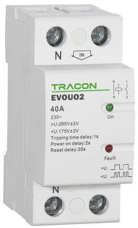 Relee - Releu automat de recuplare la cresterea/scaderea tensiunii, 2P, 175-265V AC - Tracon EVOUO2