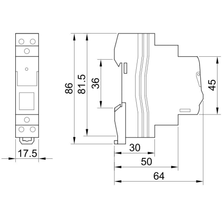 Releu de impuls 230VAC, 16A, 1 modul, 1 contact NO - Tracon IMP-230 [1]
