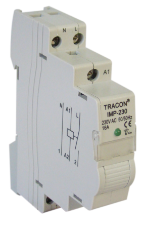 Relee - Releu de impuls 230VAC, 16A, 1 modul, 1 contact NO - Tracon IMP-230