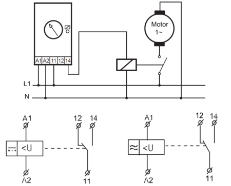 Releu de supraveghere a tensiunii pentru retele monofazate, ACDC 110-240V, 65-260V, t0.1-10s - Tracon NARV1 [3]