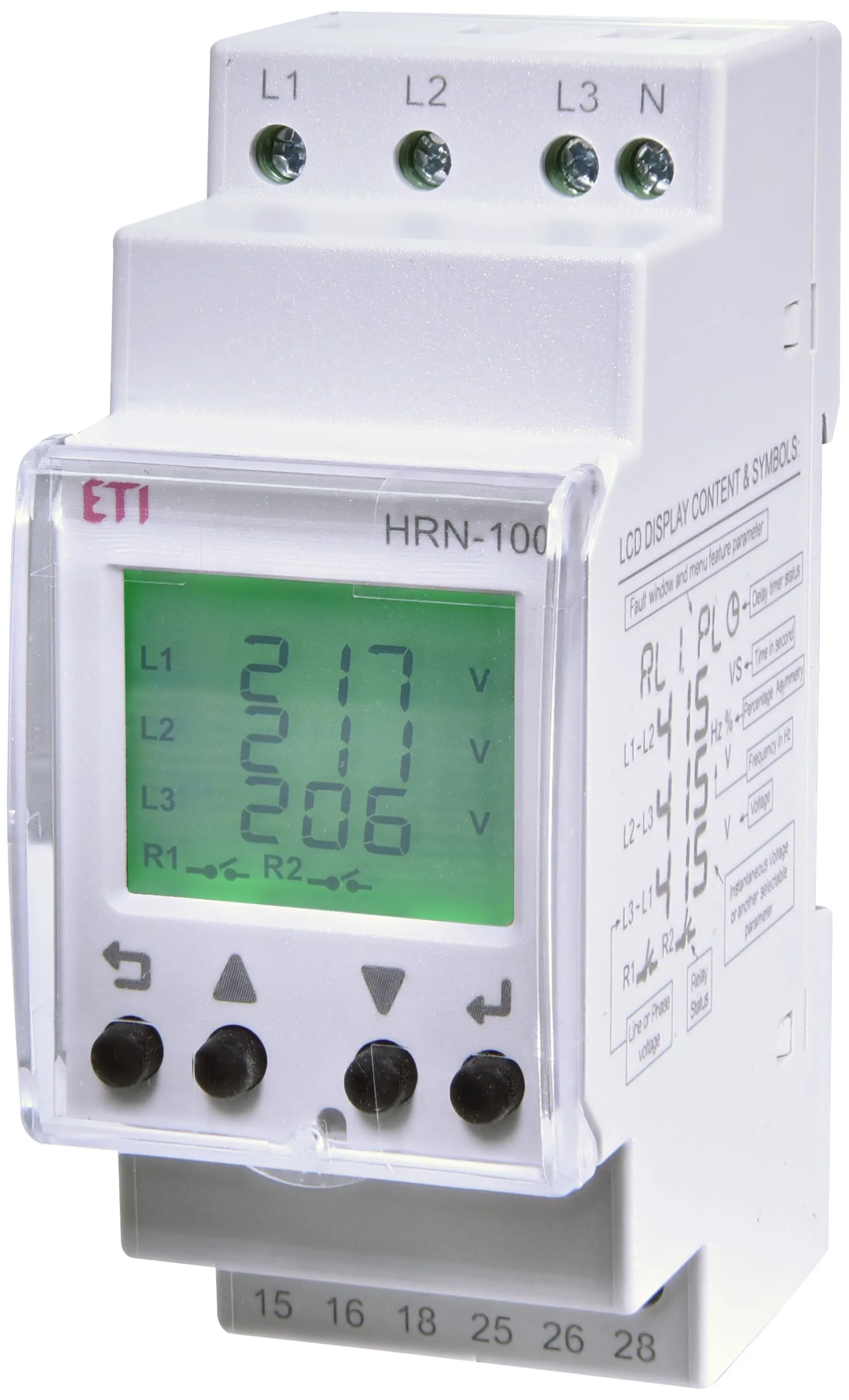 Materiale Electrice - Releu protectie tensiune trifazat ETI HRN-100 400V 1 CO 5A