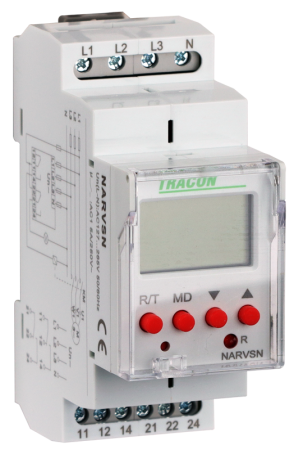 Relee - Releu supraveghere tensiuni trifazate cu afișaj Tracon NARVSN | NZEN