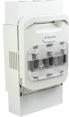 Separatoare cu sigurante MPR - Separator orizontal pentru sigurante MPR montaj pe contrapanou, papuc AC400V, 160A, AC 690V, 100A, 3P - Tracon NH00