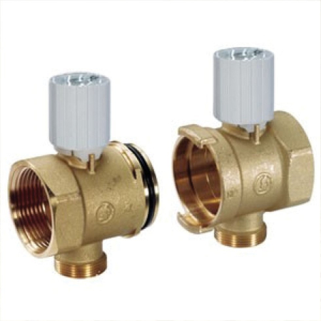 Incalzire in pardoseala - Set 2 moduli capat distribuitor cu robinet termostatabil/motorizabil 1"x18xDN32 R53VTY006, GIACOMINI