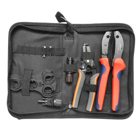 Trusa scule pentru sertizare conectori MC4 - Set 4 scule sertizare cabluri electrice si conectori MC4 Leader BK77800