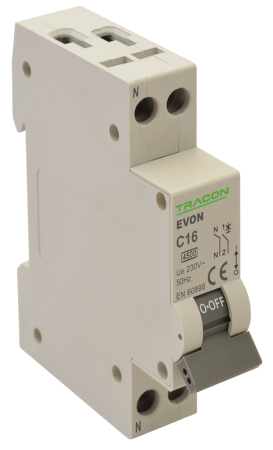 Sigurante electrice automate - Siguranta automata, 1+N poli, curba caracteristica C 6A - Tracon EVONC6