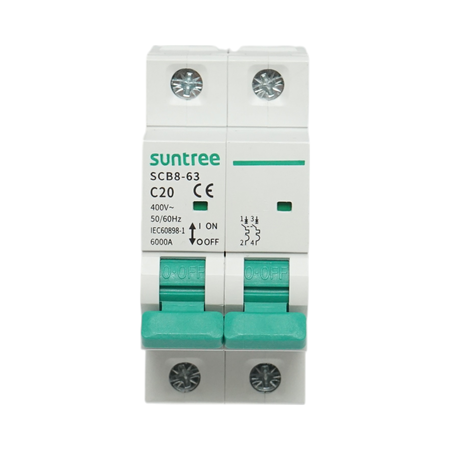 Siguranță automată Suntree 2P 400VAC – variante 16A/20A/32A/40A/63A (BK77760/61/64/66/68) [8]