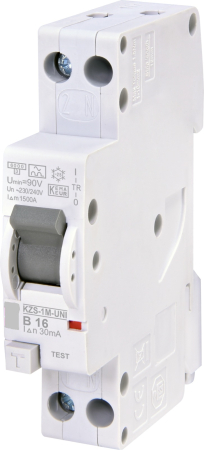 Materiale Electrice - Siguranta diferentiala RCBO ETI KZS-1M-UNI A B16 30mA 2176024