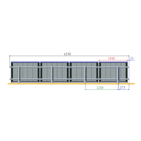 Structură Breckner montaj pe beton 4 panouri, unghi fix 30°/20° (BK77908, BK77909) [2]