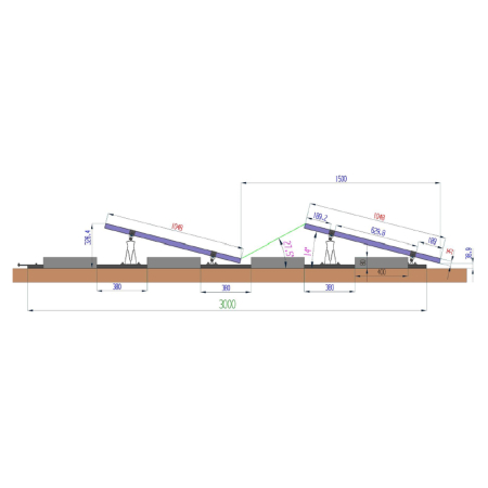 Structură Breckner montaj terasă sud 10 panouri, unghi fix 10° (BK77905) [1]