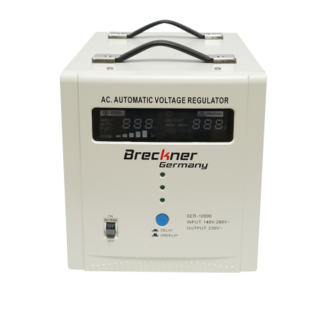 Stabilizatoare, regulatoare de tensiune si UPS-uri - Stabilizator automat tensiune 2000VA monofazic cu releu BK79720 2 Schuko LCD