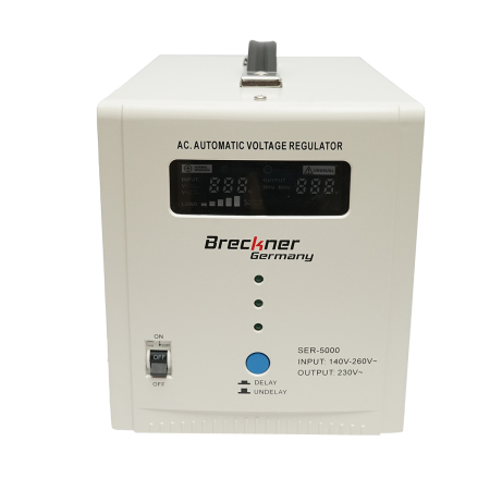 Breckner Germany - Stabilizator automat tensiune 2000VA monofazic cu releu BK79720 2 Schuko LCD