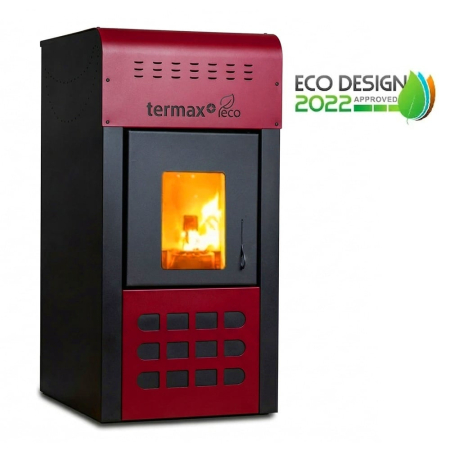 Termoseminee - Termosemineu pe peleți Termax Kamin ECO 25 kW, 45 kg, 42 L, Bordo