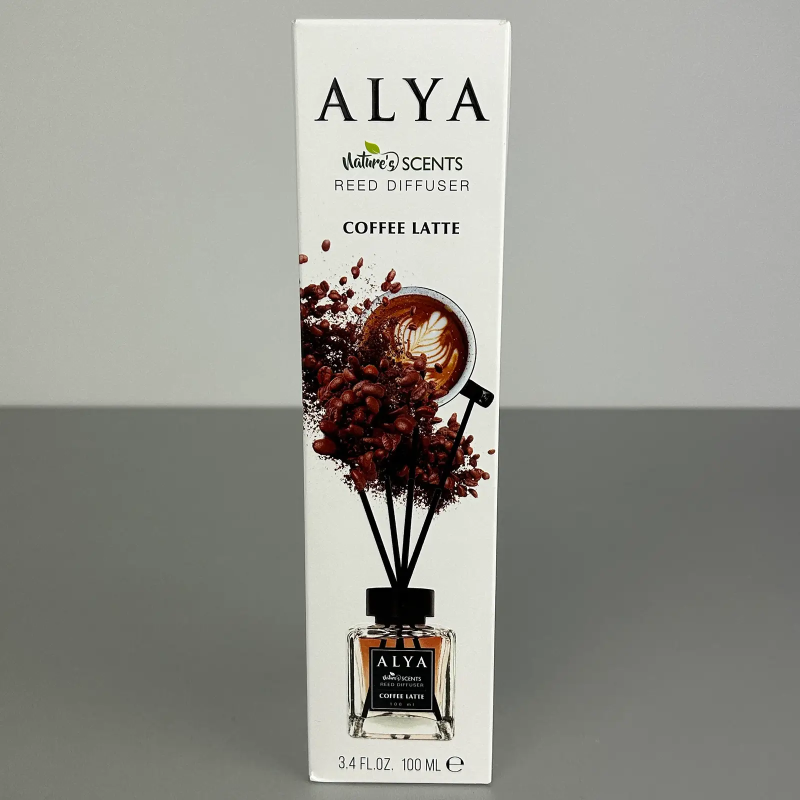 Parfum de cameră cu bețișoare Alya, Coffe Latte, difuzor de parfum elegant pentru casă, 100 ml, ideal pentru spații interioare [1]