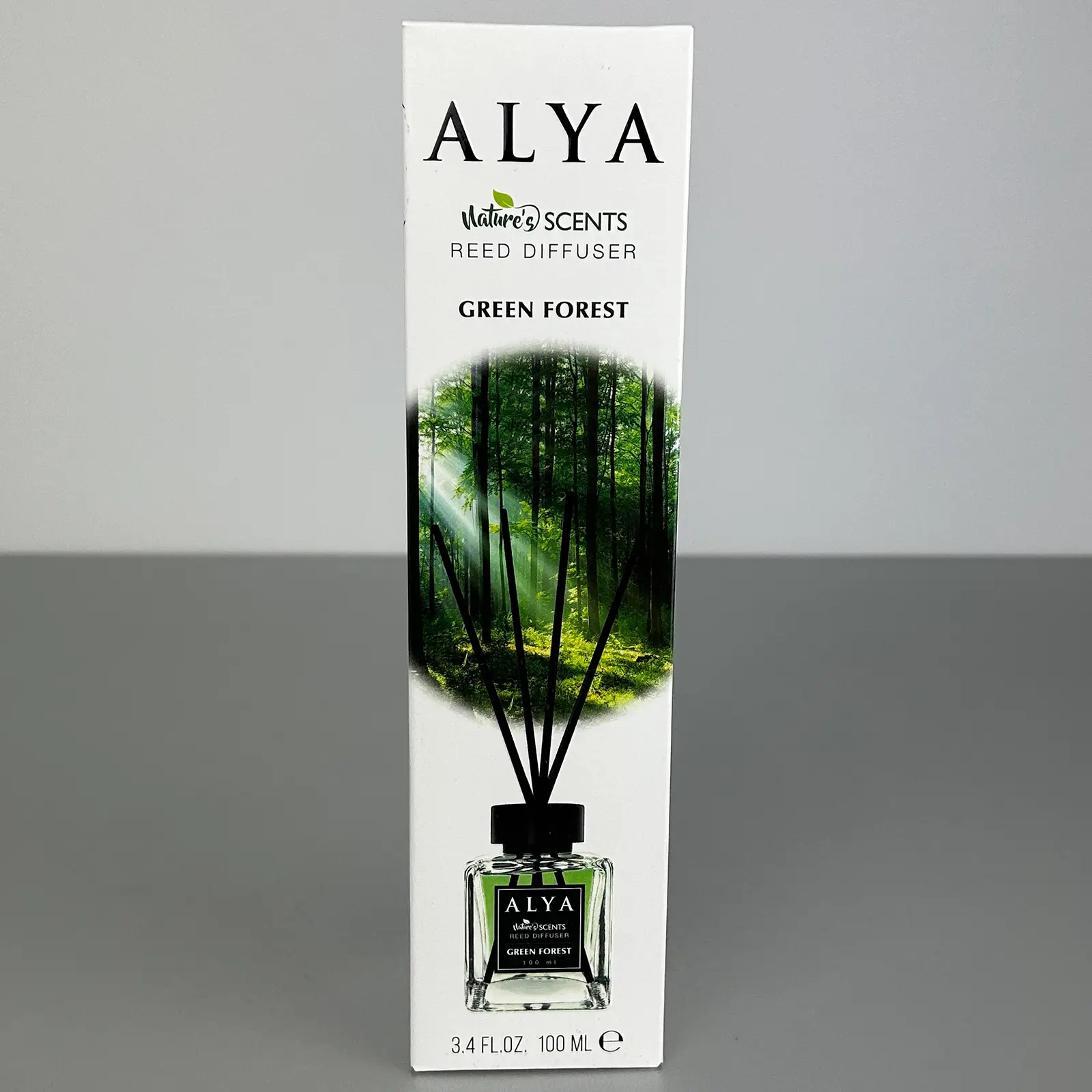 Parfum de cameră cu bețișoare Alya, Green Forest, difuzor de parfum elegant pentru casă, 100 ml, ideal pentru spații interioare [1]