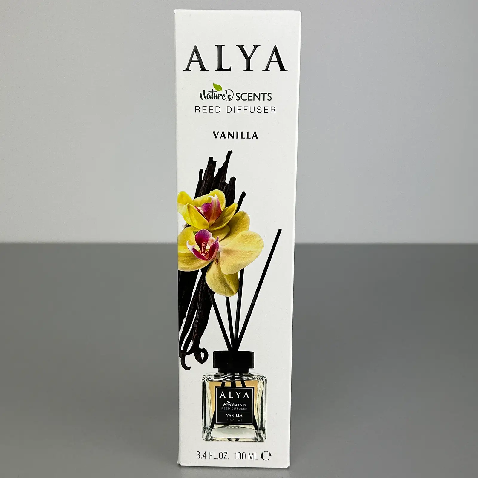 Parfum de cameră cu bețișoare Alya, Vanilie, difuzor de parfum elegant pentru casă, 100 ml, ideal pentru spații interioare [1]