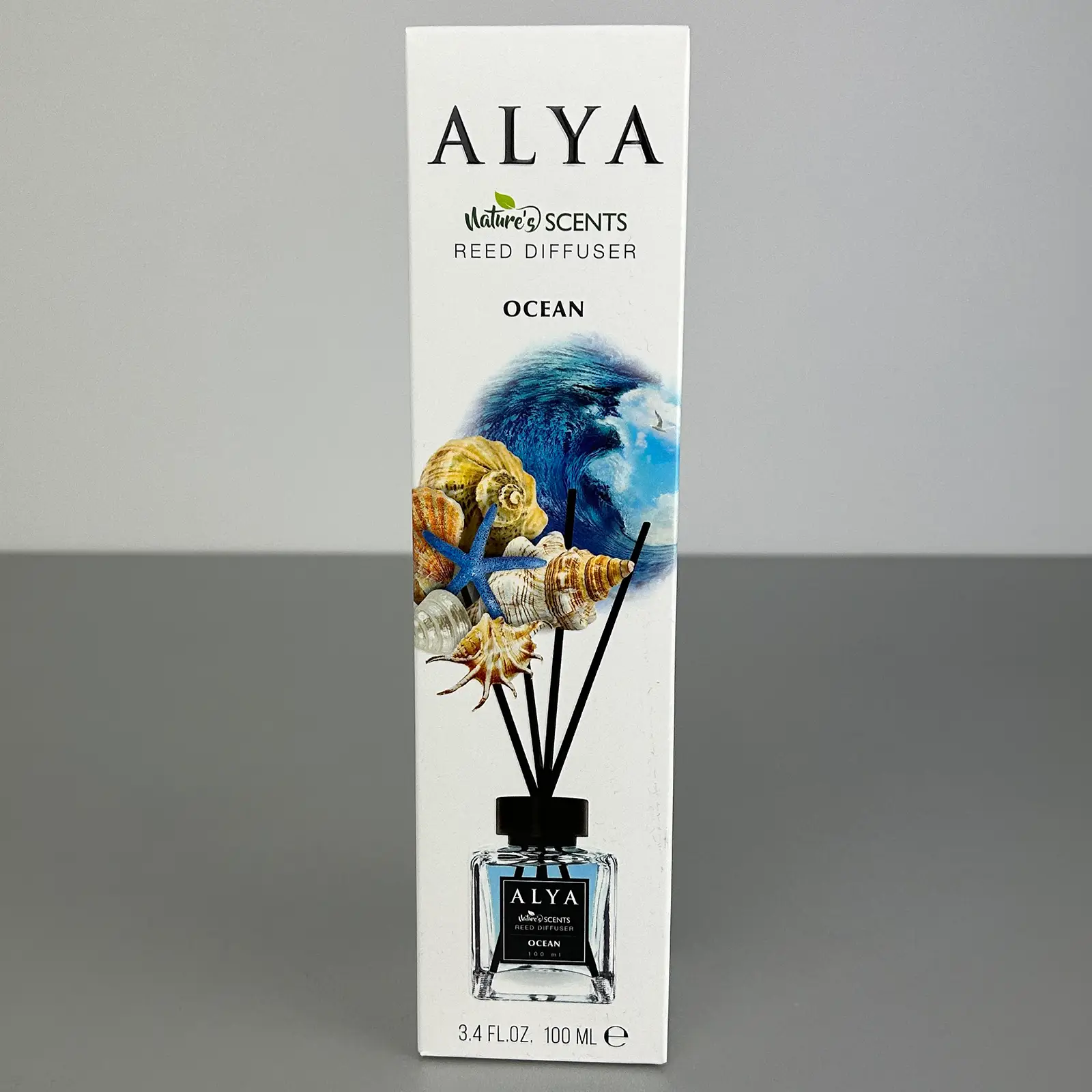 Odorizante de cameră - Parfum de cameră cu bețișoare Alya, Ocean, difuzor de parfum elegant pentru casă, 100 ml, ideal pentru spații interioare