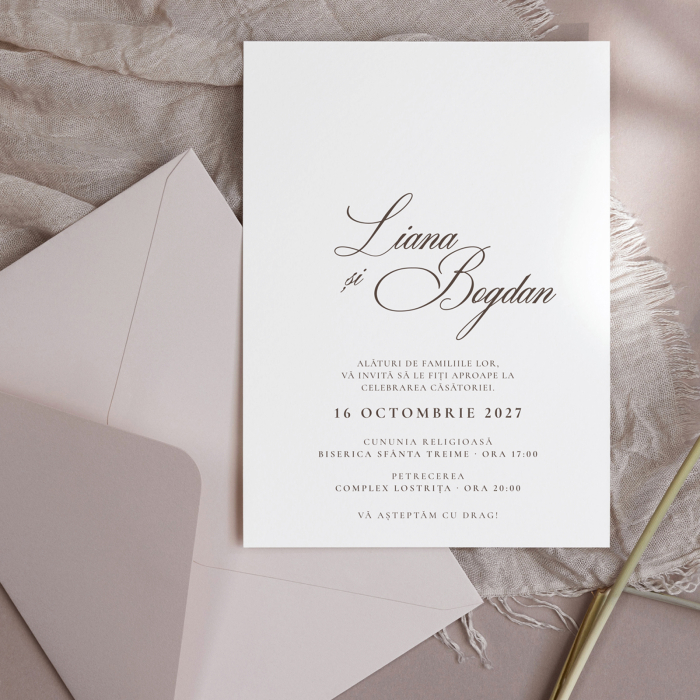 Invitație de nuntă Muse – design minimalist [2]