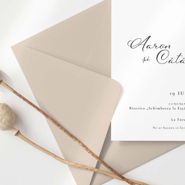 Invitație de nuntă Catalina – design minimalist [3]
