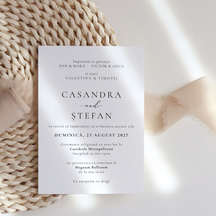 Invitație de nuntă Casandra – design minimalist [3]