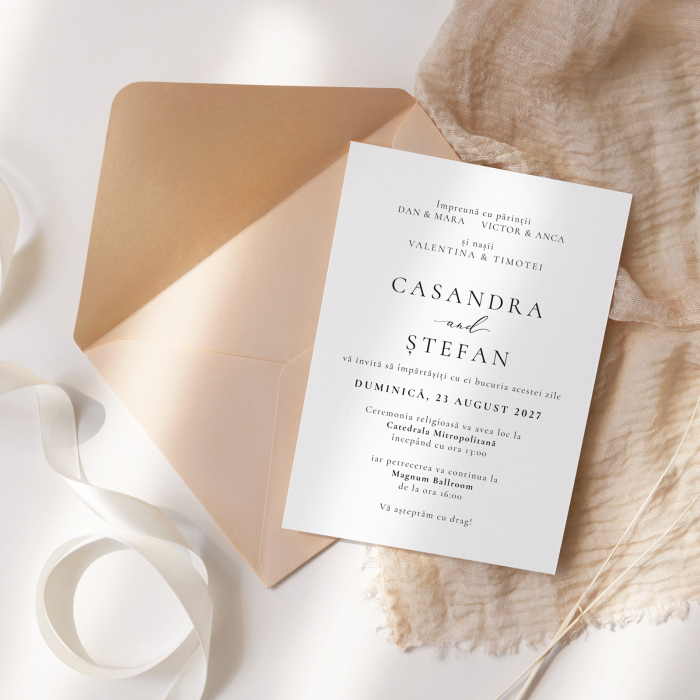 Invitație de nuntă Casandra – design minimalist [2]